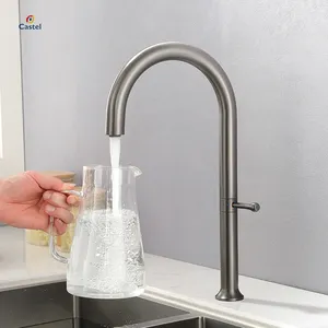 New Design 304 Stainless Steel High Arc Kitchen Mixer Faucet Gun Grey Sink Faucets