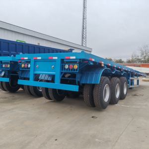 Nouvelle semi-<span class=keywords><strong>remorque</strong></span> plateau porte-conteneurs 2, 3 ou 4 <span class=keywords><strong>essieux</strong></span>, 20, 40 ou 45 pieds, 40 tonnes - Product Image 2