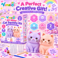 Nouveau Kit DIY et Loisirs Créatifs pour Enfants et Adultes, Jouet Sûr et Amusant, Mousse Cristalline Douce à Presser, Modèle Hamster et Chat, Kit Squishy DIY