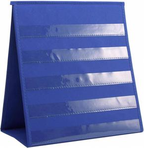 Tableau de classement à double poche pliable et autoportant pour l'école et la maison, 12x13 pouces, en tissu non tissé rouge/bleu - Product Image 2