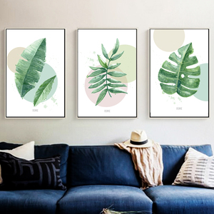 Affiche sur toile de plantes tropicales vertes modernes, tableau d'art mural, décor de salon, peinture à l'huile sur toile, affiches et imprimés, photo d'art - Product Image 4