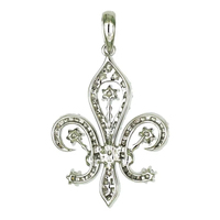 18K gouden diamanten Fleur de Lis-hanger 0,842 ct 50 stenen 3,37 g symbolische fijne sieradencollectie
