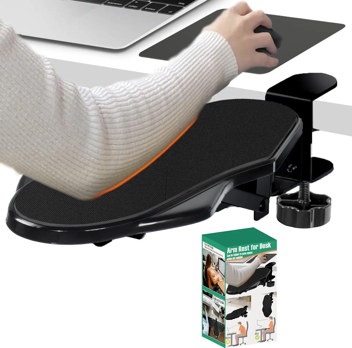 Bantalan meja sandaran tangan ergonomis, Meja mendukung Mouse lengan pergelangan tangan Desktop ekstensi pelindung bahu tangan papan Mousepad