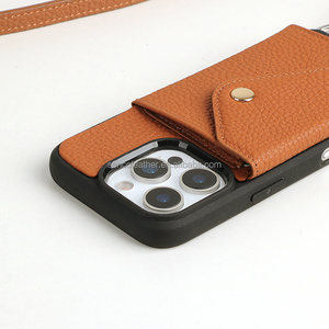 Sang trọng điện thoại di động phụ kiện da trường hợp điện thoại da tùy chỉnh Crossbody trường hợp điện thoại - Product Image 4