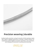 Tuyau d'arrivée d'eau ondulé tressé en acier inoxydable Branz pour évier de cuisine, tube intérieur en caoutchouc EPDM, flexible à filetage simple
