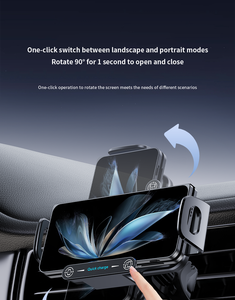 <span class=keywords><strong>Support</strong></span> de téléphone de navigation automobile à écran pliable avec charge sans fil 15W, rotation <span class=keywords><strong>automatique</strong></span> QC3.0 et port Type-C - Product Image 6