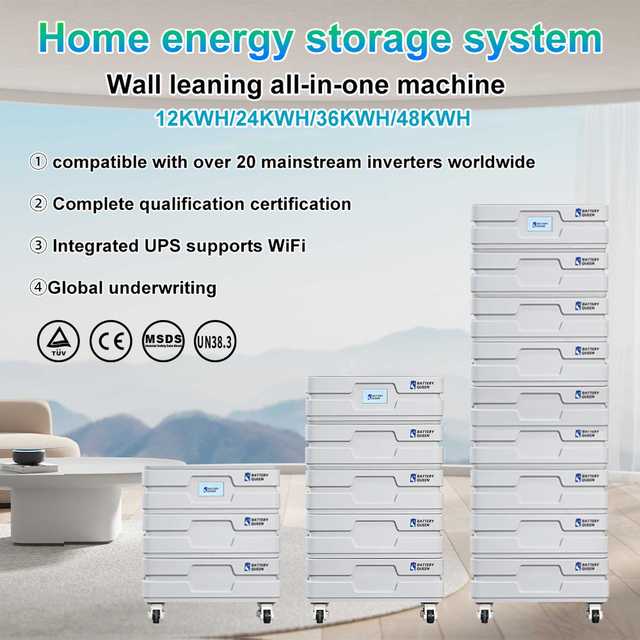 48v 51.2v Stackable Household Solar Energy Storage,5kw Inverter, Rechargeable Removable 6kWh 18kWh 24kWh Lithium Ion Battery