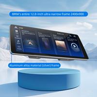 Radio Mobil Dashboard 4G Multimedia Qualcomm Android GPS Layar Terpisah 360 CarPlay dengan Bingkai Aluminium Super Tipis 12,8 inci untuk BMW