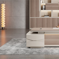 Conjunto de Escritorio y Silla Ejecutiva Premium Minimalista Moderno, Muebles de Oficina para Jefe, Supervisor y Gerente