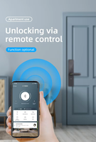 Nouvelle serrure de porte intelligente empreinte digitale mot de passe wifi déverrouiller alarme sonnette électrique serrure de porte murale