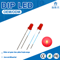 Lampe LED Diffusée HLX 3mm Rouge Transparent 620-630nm avec CRI80, Angle de Vision 30/60/90, Indicateur Lumineux Dimmable