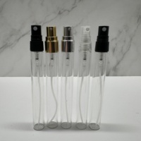 Vente en gros de flacons de parfum en verre cylindriques de 10 ml avec pulvérisateur à pompe, petits flacons d'échantillon miniatures