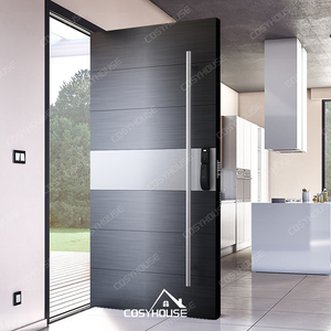 Portes de sécurité extérieures de luxe Cosyhouse, design blanc, pour maisons, <span class=keywords><strong>porte</strong></span> extérieure pour la maison, portes <span class=keywords><strong>d</strong></span>'<span class=keywords><strong>entrée</strong></span> extérieures avec poignée dorée - Product Image 4