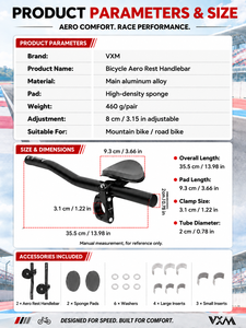 VXM Bike – guidon de repose en alliage d'aluminium, coussinets en éponge, doux et absorbant les chocs, pour VTT et vélos de route, pièces de vélo, équipement de cyclisme - Product Image 2