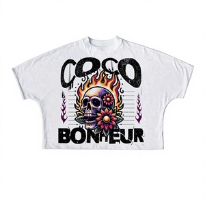 T-shirt personnalisé pour homme de haute qualité, coupe oversize, style streetwear, en coton lourd 100%, coupe carrée, t-shirt court pour homme - Product Image 2