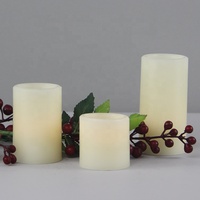 Ensemble de décoration pour la maison de 3 bougies à piles sans flamme en cire véritable