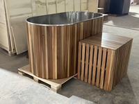 Bañeras Modernas de Hidromasaje para Interiores y Exteriores, Bañera de Agua Fría y Caliente de Madera con Diseño Ecológico y Panel de Control Computarizado