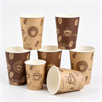 Gobelet en papier à paroi simple pour boissons chaudes, vente en gros d'usine, gobelet à café jetable avec couvercles, impression personnalisée