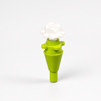 Tête de rose en plastique DIY avec tige verte pour artisanat, bouquets, décoration intérieure et pièces de jouets – Accessoire de fleur en briques de construction