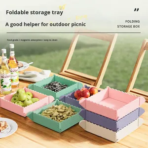 กล่องเก็บของแม่เหล็กแบบพับได้ <span class=keywords><strong>NFS</strong></span>, แผ่นรองกันความร้อน, กล่องจัดระเบียบตู้เย็นอเนกประสงค์สำหรับปิกนิกและตั้งแคมป์ - Product Image 2