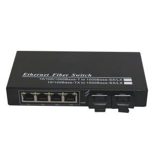 Convertidor de Medios de Fibra Óptica Gigabit de Venta Caliente, Transceptor de 20KM con 2 Fibras Duales + 4 RJ45, Conmutador de Red de Fibra Óptica - Product Image 2