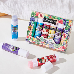 MEIDIAN 6 pièces Fruit Cute Lip Balm Baume à <span class=keywords><strong>l</strong></span>èvres hydratant aromatisé dans une boîte Vente en gros Autres produits de beauté et de soins personnels - Product Image 1
