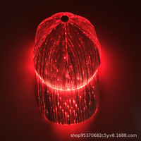 Novità: Cappello da Baseball Luminoso a 6 Pannelli con Fibra Ottica LED per Bar, Discoteca, Hip Hop, Coppie, 48-50cm