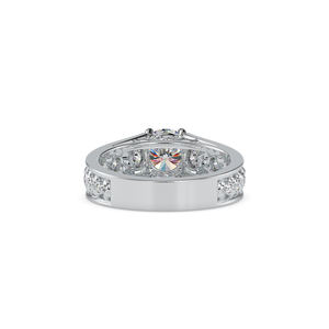 แหวนหมั้นเพชรเม็ดกลมสำหรับผู้หญิงที่สง่างามทำด้วยมือเครื่องประดับผิวสีเงิน - Product Image 4