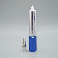 Envase de Crema Facial de Aluminio y Plástico de 22 mm de Diámetro con Acabado Brillante, con Boquilla y Tapa Acrílica Transparente