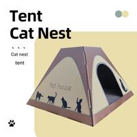 Cama y Rascador para Gatos 2 en 1, Diseño Moderno, Corrugado, Portátil, para Uso en Interiores y Exteriores, 2 Colores, para Gatos de Menos de 7 kg