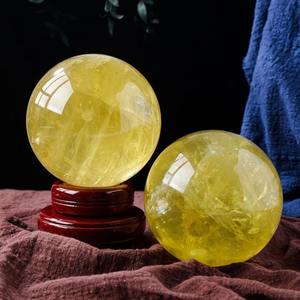 CrystalHola Sphère de citrine naturelle de haute qualité de 6 à 6,5 cm, motif floral, finition polie, couleur arc-en-ciel, pour la décoration de la maison - Product Image 4