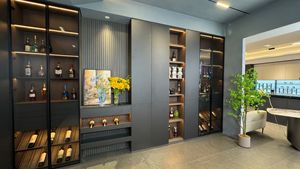 Custom Huipinju Wine <b>Display</b> <b>Cabinet</b> for Home Solid <b>Wood</b> with Glass for Living Room and Dining Room - Product Image 2