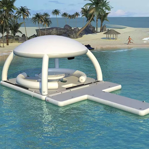 Thiết Kế Mới Inflatable Bơi Iisland Nổi Phòng Chờ Nổi Bè Nước Dock Nổi Lều Nền Tảng Nổi Đảo Với Lều - Product Image 5
