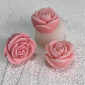 Fleur Silicone Moule DIY Chocolat <span class=keywords><strong>Fondant</strong></span> Rose En Forme De Bougie Moule Aromathérapie Gypse Bougie Moule - Product Image 4