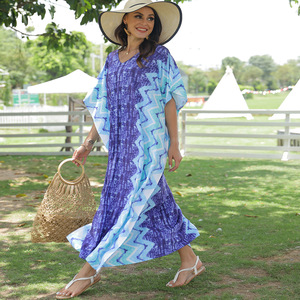 European American Style Sexy <strong>Plus</strong> <strong>Size</strong> Bikini Sunscreen Polyester Stripe Printed Robe Four-Sided <strong>Beach</strong> Swimsuit <strong>Cover</strong> <strong>Ups</strong> - Product Image 4