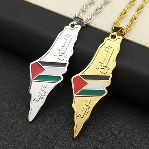 YL Cross-border New <span class=keywords><strong>Israel</strong></span> Palestina Map Collar de viento neutro de acero inoxidable Joyería de gama alta versátil para hombres - Product Image 1