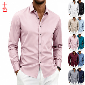 Customized <b>Men's</b> Casual Dress <b>Shirts</b> Breathable Quick Dry Long Sleeve Button Down Slim Fit Spring - Product Image 5