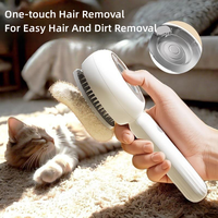 Brosse pulvérisatrice 3-en-1 anti-lumière bleue pour animaux de compagnie, peigne démêlant autonettoyant à une touche, anti-statique, pour éliminer les poils morts, pour chiens et chats, OEM