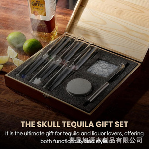 Juego de Vasos de Chupito de Madera con Forma de Calavera y Caja de Almacenamiento, Estilo Vintage, Portátil, para Servir Whisky, Tequila y Cócteles - Product Image 4