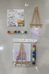 Kit de Pintura Creativa en Lienzo para Niños, 15*15cm, Mini Pre-Dibujado con Pincel, Múltiples Diseños, Material de Arte, Paquete de Suministros - Product Image 3