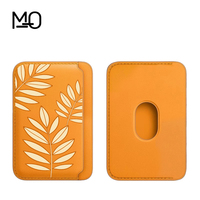 Porte-cartes magnétique personnalisé pour iPhone 12-17 Series Mini Pro Max compatible MagSafe, portefeuille fin en cuir tendance