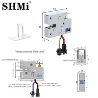 Serrure Électrique Sans Clé XG02 Mini 5V 12V 24V avec Retour de Signal et Déverrouillage d'Urgence pour Armoire Intelligente et Casier à Colis