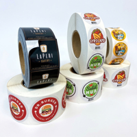 Étiquettes promotionnelles en gros, rouleaux d'étiquettes personnalisées imprimées en vinyle, autocollants de logo pour emballages, produits à marque privée