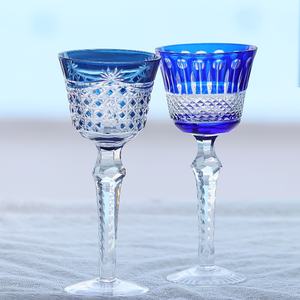 Copa de corvejón tallada a mano checa para nuevos restaurantes, 7 tipos de colores cortados a mano, 150ml, copa de vino Edo Kiriko de color transparente - Product Image 3