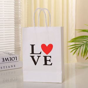 Customized LOVE Printed Valentines Day <b>Paper</b> Gift Bag Packaging Handle Bags Birthday Kraft <b>Paper</b> <b>Packing</b> Bags <b>for</b> Girlfriend - Product Image 5
