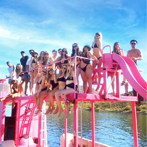 Barco pontón de aluminio de alta velocidad de 7,5 m y 25 pies, <span class=keywords><strong>yate</strong></span> deportivo para 10-12 personas, motor fueraborda para pesca y turismo - Product Image 6