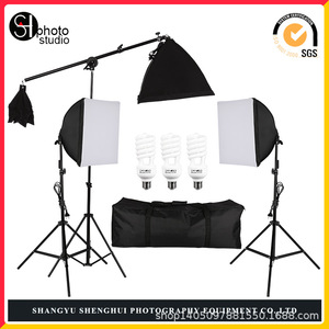Studio Lighting Kit Photography Softbox Set 2M Stand With Overhead Cantilever Fill Light For Photo Studio Use - Product Image 1