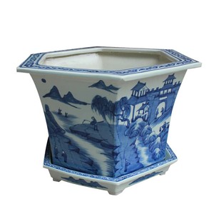 <span class=keywords><strong>Pot</strong></span> de fleurs <span class=keywords><strong>en</strong></span> céramique bleu et blanc antique peint à la main avec plateau, style chinois, pour la maison, le jardin, le bureau, <span class=keywords><strong>pot</strong></span> <span class=keywords><strong>en</strong></span> céramique - Product Image 4