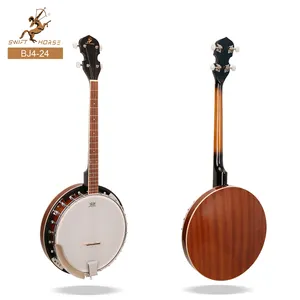 OEM High Quality Banjo Ukulele 4 String musical instrument REMO Drum Skin Sapele Back Glossy Finish Folk Musical Instrument