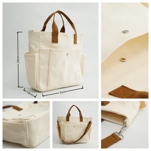 Bolsa <span class=keywords><strong>de</strong></span> Lona para Toda Temporada con Asas <span class=keywords><strong>de</strong></span> Hombro, Premium, Ecológica, Reutilizable, con Cierre, para Mujer, para el Trabajo, Oficina, Reuniones, Documentos - Product Image 2